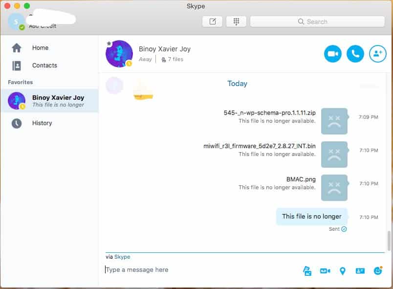 skype for business mac favorites